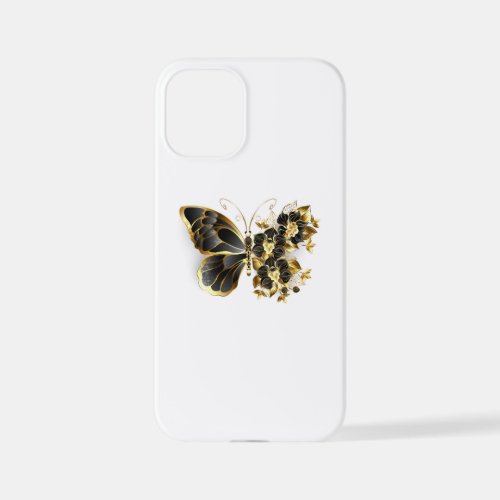 Gold Flower Butterfly with Black Orchid iPhone 12 Mini Case