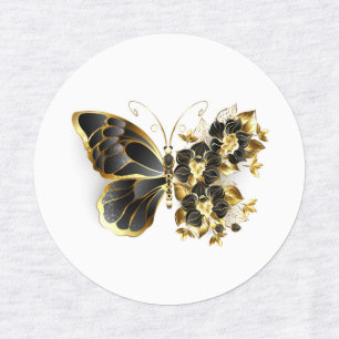 Gold Flower Butterfly with Black Orchid Kids' Labels