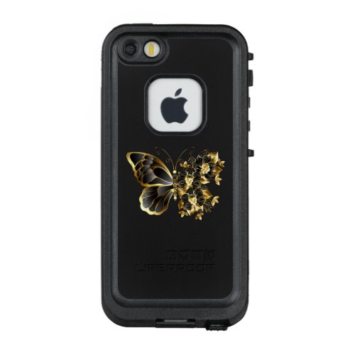 Gold Flower Butterfly with Black Orchid LifeProof FRĒ iPhone SE55s Case