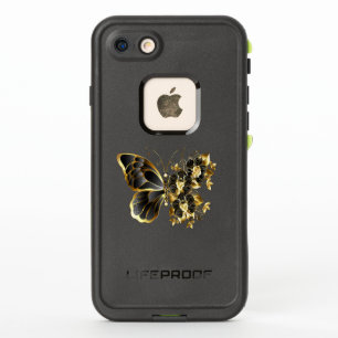 Gold Flower Butterfly with Black Orchid