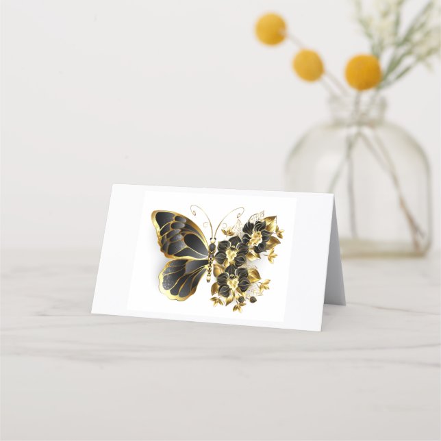Gold Flower Butterfly with Black Orchid Loyalty Card (Front)