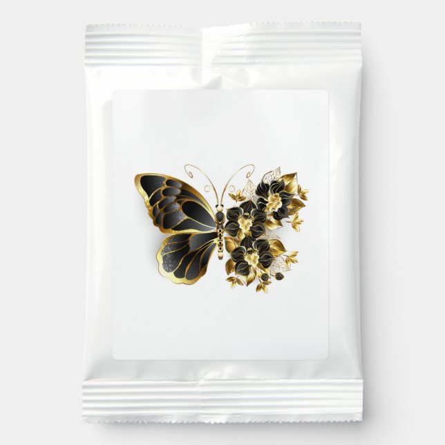Gold Flower Butterfly with Black Orchid Margarita Drink Mix (Front)