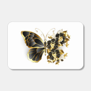 Gold Flower Butterfly with Black Orchid Matchboxes