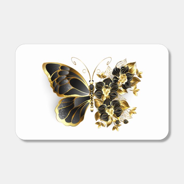 Gold Flower Butterfly with Black Orchid Matchboxes (Front)