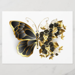 Gold Flower Butterfly with Black Orchid Menu