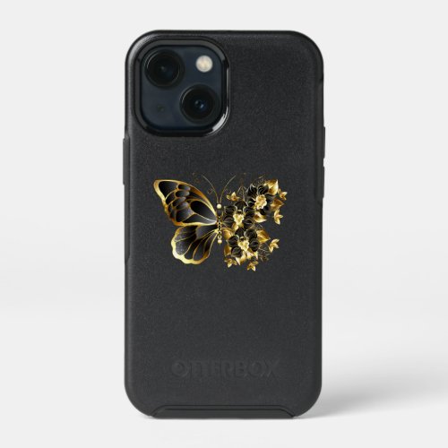 Gold Flower Butterfly with Black Orchid iPhone 13 Mini Case