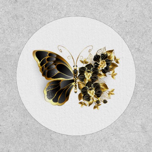 Gold Flower Butterfly with Black Orchid Patch