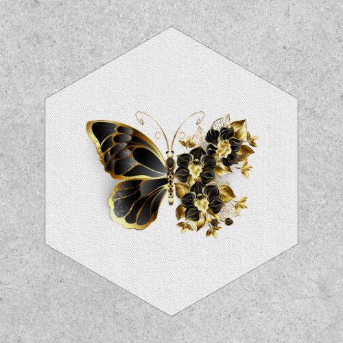 Gold Flower Butterfly with Black Orchid Patch