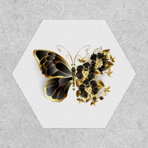 Gold Flower Butterfly with Black Orchid Patch