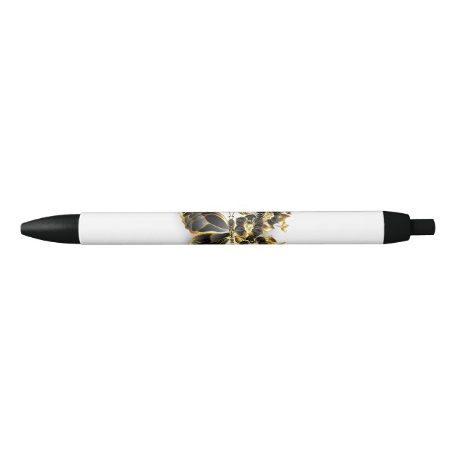 Gold Flower Butterfly with Black Orchid Pen (Front)