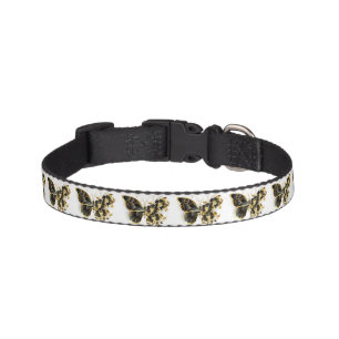 Gold Flower Butterfly with Black Orchid Pet Collar