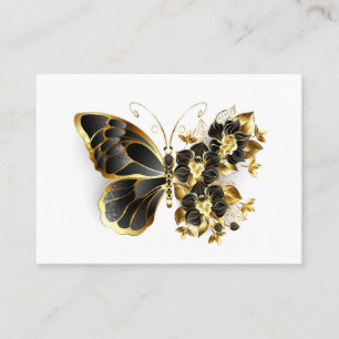 Gold Flower Butterfly with Black Orchid Referral Card