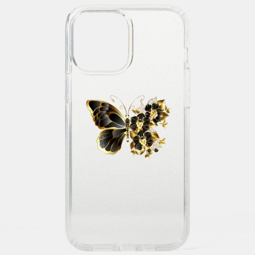 Gold Flower Butterfly with Black Orchid Speck iPhone 12 Pro Max Case