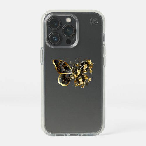 Gold Flower Butterfly with Black Orchid Speck iPhone 13 Pro Case