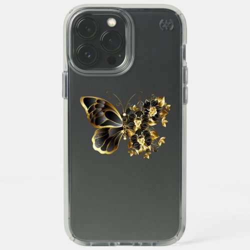 Gold Flower Butterfly with Black Orchid Speck iPhone 13 Pro Max Case