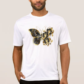 Gold Flower Butterfly with Black Orchid T-Shirt