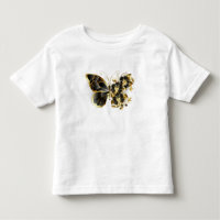 Gold Flower Butterfly with Black Orchid