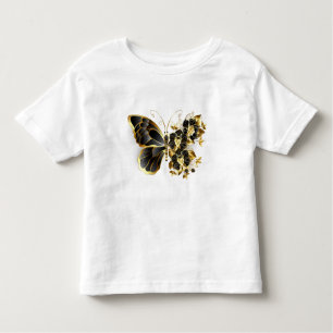 Gold Flower Butterfly with Black Orchid Toddler T-shirt