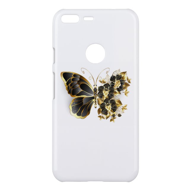 Gold Flower Butterfly with Black Orchid Uncommon Google Pixel XL Case (Back)