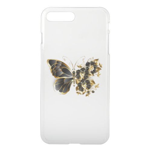 Gold Flower Butterfly with Black Orchid iPhone 8 Plus7 Plus Case