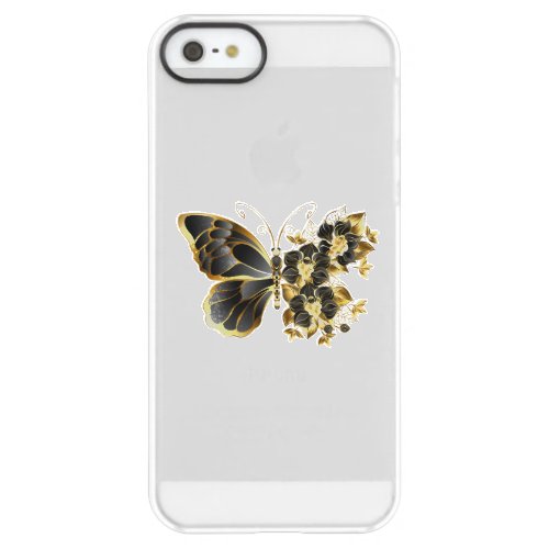 Gold Flower Butterfly with Black Orchid Permafrost iPhone SE55s Case