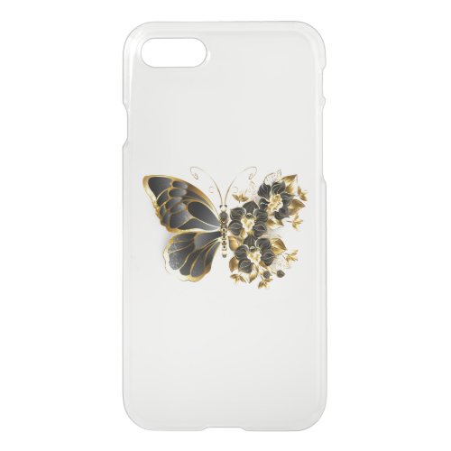 Gold Flower Butterfly with Black Orchid iPhone SE87 Case