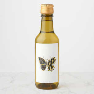Gold Flower Butterfly with Black Orchid Wine Label