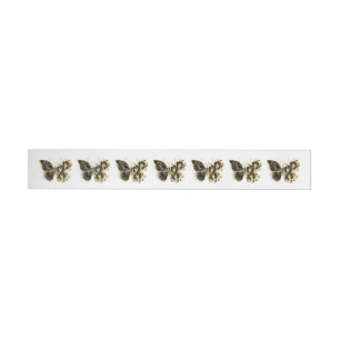 Gold Flower Butterfly with Black Orchid Wrap Around Label