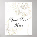 Gold Flower Custom Text Poster at Zazzle