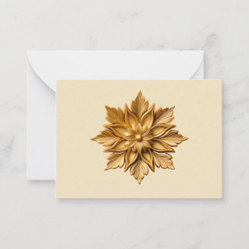 Gold Flower Decor Sympathy Thank You Card