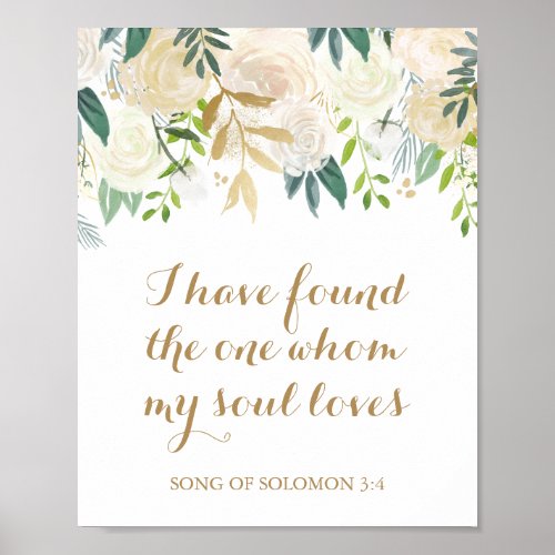 Gold Flower I Have Found the One My Soul Loves Poster