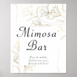 Gold Flower Mimosa Bar Poster Sign at Zazzle