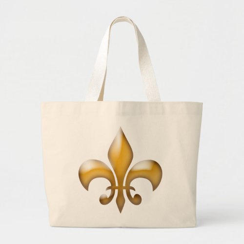 Gold Flower of Lis Large Tote Bag