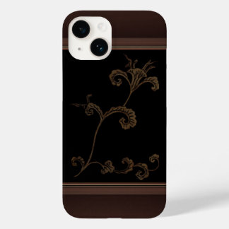 Gold Flower On Black Case-Mate iPhone 14 Case
