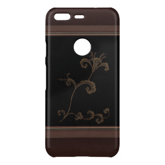 Gold Flower On Black  Uncommon Google Pixel Case