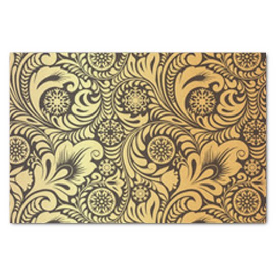 Gold Flower Pattern Design Tissue Paper