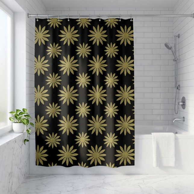 Gold Flower Pattern  Shower Curtain (Creator Uploaded)