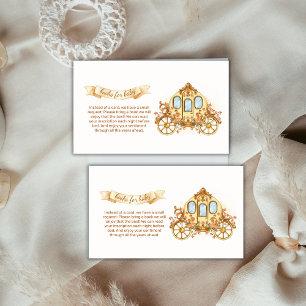 Gold Flower Prince Carriage Books For Baby Shower Enclosure Card