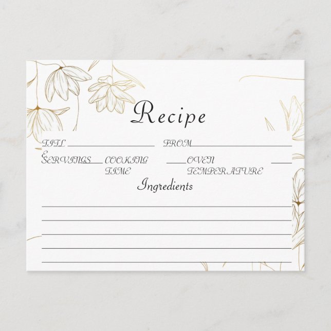 Gold Flower Recipe Card (Front)