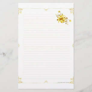 Gold Flower Stationary Stationery