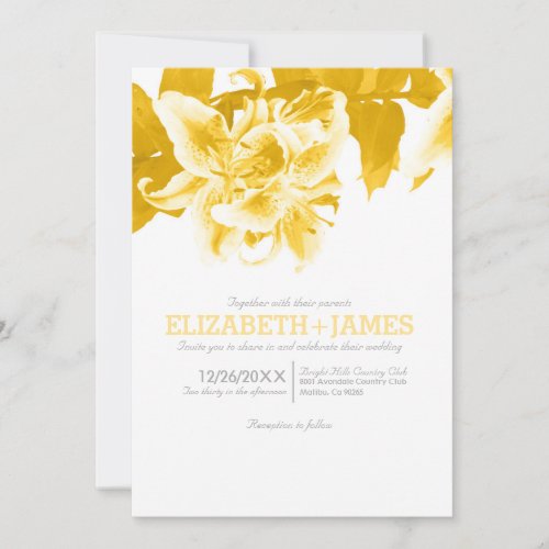 Gold Flower Wedding Invitations
