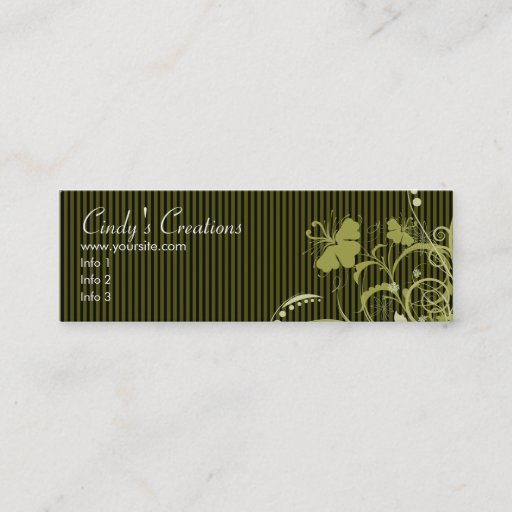 Customizable Gold Flowers and Stripes Business Card Templates