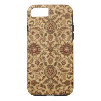 Gold Flowers Arabesque Oriental Tapastery Iphone 8/7 Case by mystic_persia at Zazzle