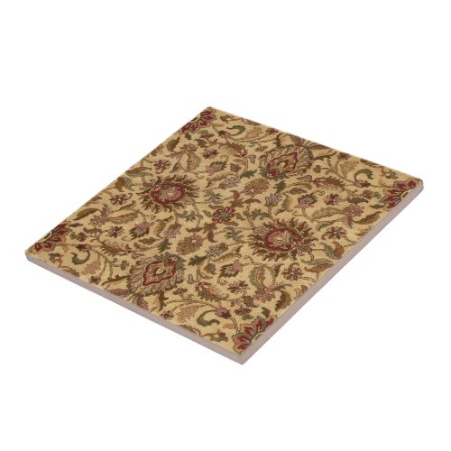 Gold Flowers Arabesque oriental tapastery Tile