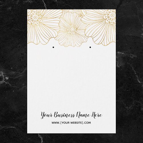 Gold Flowers Earring Display Cards