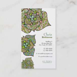 Gold Flowers Floral Stylish Printed Business Card