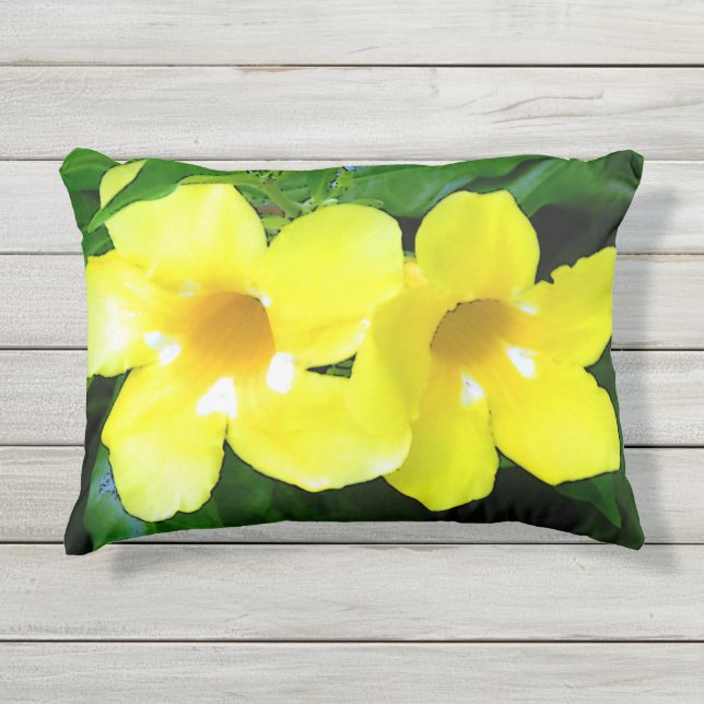 Gold flowers outdoor pillow (Front)