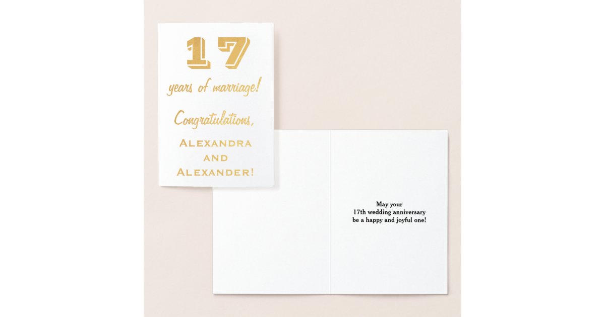 gold foil 17th wedding