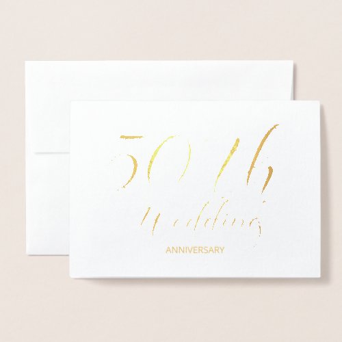 Gold Foil 50th Wedding Anniversary Invitation