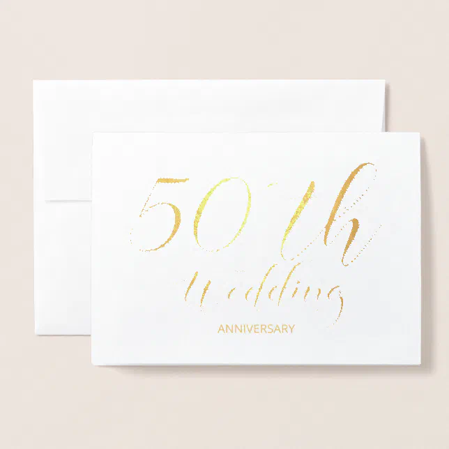 Gold Foil 50th Wedding Anniversary Invitation | Zazzle